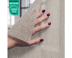 Homewell Textura® Textiel Raamfolie - Sand – 45x200cm - Zonwerend – Isolerend - Privacy Folie & Anti-Inkijk - HR++(+) Zelfklevende Inbetween Raambekleding - Exclusieve Uitstraling – Gerecycled PET