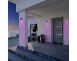 Homeylux® Smart Wifi LED Wandlamp Zwart met 5,5W Dimbare RGBWW GU10 spot - IP44 - 400lm - Marion - Geschikt voor Binnen en Buiten