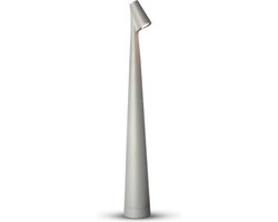 Homezie StandGlow | Staande Tafellamp | Grijs | Uniek Design | Lange Batterijduur | Nachtlamp | Draadloze Lamp