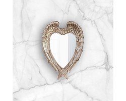HomeZone Hartvormige Engelenvleugels Wandspiegel Decoratieve Opknoping Spiegels voor Muren Vintage Wandmontage Spiegels Muur Decor voor Gangen Trappen Slaapkamer Decor Woonkamers Woondecoratie