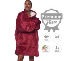 Homie Hoodie - Hoodie deken - Fleece Deken met Mouwen - Rood