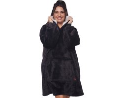 Homie Hoodie - Hoodie deken - Fleece Deken met Mouwen - Zwart