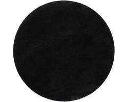 Homie Living - Porto Azzurro - Badmat - 90 cm rond - Antracietzwart - Douchemat Basic – Uni Effen Design in Vele Kleuren – Comfortabel & Absorberend – Wasbaar en Antislip