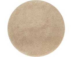 Homie Living - Porto Azzurro - Badmat - 90 cm rond - Cappuccino Beige - Douchemat Basic – Uni Effen Design in Vele Kleuren – Comfortabel & Absorberend – Wasbaar en Antislip