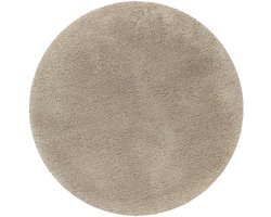 Homie Living - Porto Azzurro - Badmat - 90 cm rond - Licht Taupe - Douchemat Basic – Uni Effen Design in Vele Kleuren – Comfortabel & Absorberend – Wasbaar en Antislip