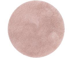 Homie Living - Porto Azzurro - Badmat - 90 cm rond - Poederroze - Douchemat Basic – Uni Effen Design in Vele Kleuren – Comfortabel & Absorberend – Wasbaar en Antislip