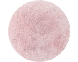 Homie Living - Porto Azzurro - Badmat - 90 cm rond - roze - Douchemat Basic – Uni Effen Design in Vele Kleuren – Comfortabel & Absorberend – Wasbaar en Antislip