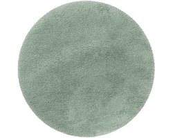 Homie Living - Porto Azzurro - Badmat - 90 cm rond - Saliegroen - Douchemat Basic – Uni Effen Design in Vele Kleuren – Comfortabel & Absorberend – Wasbaar en Antislip