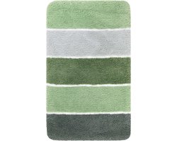 Homie Living - Rio Marina - Badmat - 55x65 cm - lindegroen - Douchemat Basic – Bestseller Gestreept Design – Comfortabel & Absorberend – Wasbaar en Antislip