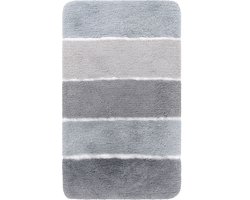 Homie Living - Rio Marina - Badmat - 70x120 cm - grijs - Douchemat Basic – Bestseller Gestreept Design – Comfortabel & Absorberend – Wasbaar en Antislip