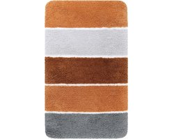 Homie Living - Rio Marina - Badmat - 80x150 cm - terracotta - Douchemat Basic – Bestseller Gestreept Design – Comfortabel & Absorberend – Wasbaar en Antislip