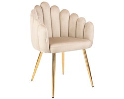 HOMLA - Armchair - LANA - Velours Beige - 56x55x83 cm