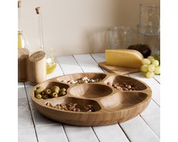 HOMLA - Bamboe Platter - 32 cm met Compartimenten