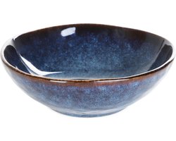 HOMLA Casper marineblauwe kom 17x6 cm modern design 100% steengoed