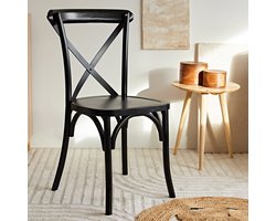 HOMLA Chair - DREV - houten zwart - 43.5x44x89.5 cm
