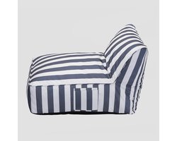 HOMLA - Couch - MARIS - Blauw met Witte Strepen - 102x72x65 cm