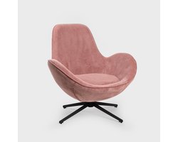 HOMLA | Fauteuil | LUNAIRE | draaibaar corduroy roze | 86x76x87 cm | 710070