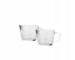 HOMLA GLASSICO Glazen Ribbel Mokken 2 stuks - 0,42L