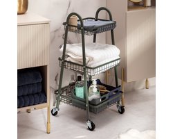 HOMLA - Mobile storage unit - Metal green - 38x42x73cm