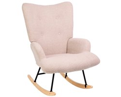 HOMLA - MOSS Rocking Chair - Beige Boucle Fabric - 72x73x92 cm