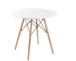 HOMLA - TAVOLO - Natuurlijke Houten Tafel met Witte Top - 60×48 cm