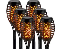 Hom�lle Solar Tuinfakkels - 6 stuks - 49,5cm - Tuinverlichting op zonne-energie - Kerstverlichting buiten - Solar - tuinverlichting - Tuinlantaarns - Padverlichting - LED - Buitenverlichting