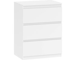 Homona Commode met 3 lades - Met antikantelbeveiliging - 60 x 40 x 79 cm - Wit