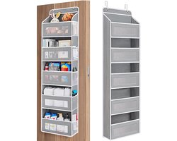 Homtas Kast Organizer - Hangende Opberger voor Deur - Opbergzak - 5 Vakken - Grijs