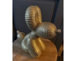 Hond / ballonhond - Goud - Stippen motief - Goudkleurig - Balloon dog - Woonaccessoires - Woonaccessoire - Beeld - Luxe - Sfeer - Inrichting - Woning - Wonen - nieuwe woning - decoreren - decoratie - design - decor - decoratief - Gold - Touch - Dog