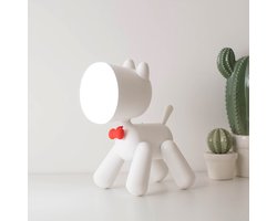 Hond Nachtlampje Dimbaar Wit - Kinder Lamp Leeslamp Slaapkamer - Nachtkastje Tafellamp Bedlamp