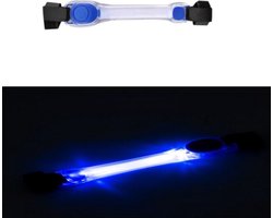 Honden Led Verlichting Blauw - Riem - Hond - Halsband - Leiband - LED - Wandelen - Uitlaten - Avond - Hardlopen - Fietsen - Batterij - Zichtbaarheid - Veiligheid - Donker - Halsband met licht - Rubber