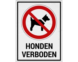 Honden verboden bord met tekst - Sign Again materiaal - 20 x 15 cm