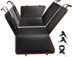 Hondenautostoelhoes - Honden auto hangmat - Bescherming achterbank - Waterdicht PU-leer - Universele pasvorm - Zwart