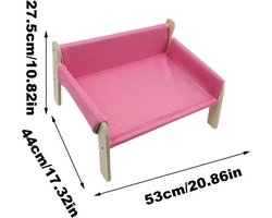 Hondenbed - Hondenstretcher - Honden ligbed - Bench - Hond - Hondenmand - 53x44x27,5 cm - Waterdicht - Roze