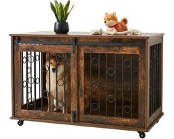 Hondenbench meubel - 64x100x59 cm - op wielen