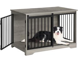 Hondenbench Meubel met 2 Deuren - Moderne Hondenkist als Bijzettafel voor Kleine tot Grote Honden - 100x60x68 cm