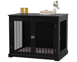 Hondenbox met Kussen en Klapdeksel voor Binnen - Luxe Meubelstijl Hondenkennel voor Grote Honden