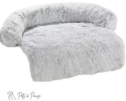 Hondendeken voor op de bank 114 x 94 x 16 cm - lichtgrijs - bankbeschermer - zacht & fluffy deken ideaal voor elke hond of kat - zachte hondendeken voor op de bank, comfortabel voor hond en kat - bescherm je meubels!