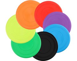 Hondenfrisbees - duurzaam en interactief - set van 7 - verschillende kleuren - 18 cm