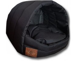 Hondenmand voor kleine honden - Zwarte box van polyurethaanschuim - 45 x 49 x 36 cm - Comfortabel hondenbed