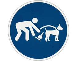 Hondenpoep opruimen bord - Sign Again materiaal - 10 cm