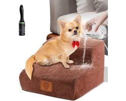 Hondentrap voor huisdier - 2-traps schuim hoge dichtheid - verwijderbare wasbare ladder - kleine honden oudere katten - bedbank - komen - Stuur kleverige