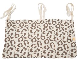 Honeybears box organizer baby - Box opbergzak – Box hangzak - Box opbergtas - Speelgoedzak - Opberg zak 100% organisch katoen – Kraamcadeau - Panterprint – 39 X 20 CM