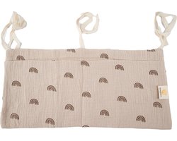 Honeybears box organizer baby - Box opbergzak – Box hangzak - Box opbergtas - Speelgoedzak - Opberg zak 100% organisch katoen – Kraamcadeau - Regenboog – 39 X 20 CM