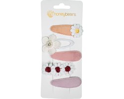 Honeybears haaraccessoires kind set van 5 – Haarspeldjes – Kraamcadeau – Haar accessoires kind - Haar speldjes kinderen – Baby knipjes