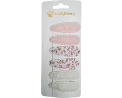Honeybears haaraccessoires kind set van 6 – Haarspeldjes – Kraamcadeau – Haar accessoires kind - Haar speldjes kinderen – Baby knipjes