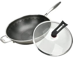 Hongli Hybride Wok - Wokpan - Diameter 36 CM - Anti aanbak - De Rolls Royce onder de Wokpannen!