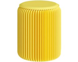 Honingraat Kruk - Opvouwbare Kruk Papieren Kruk - Extra Zitplaatsen - Lichtgewicht en Duurzaam - 36x44 cm - Geel
