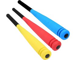 Honkbalknuppel Set - Kinderspeelgoed - Buiten Spelen - Veilig EVA Schuim - 53 cm - Blauw Rood Geel