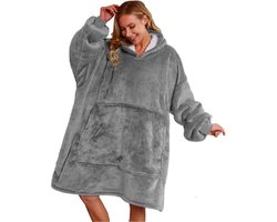 Hoodie Deken Grijs Premium - Deken Met Mouwen - Hoodie Blanket - Fleece Deken Met Mouwen - Deken Met Mouwen Voor Volwassenen